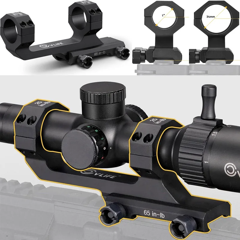 

CVLIFE Cantilever Scope Mount Lightweight One-Piece Rifle Mount Offset Dual Ring for Picatinny Rails Toolless Design