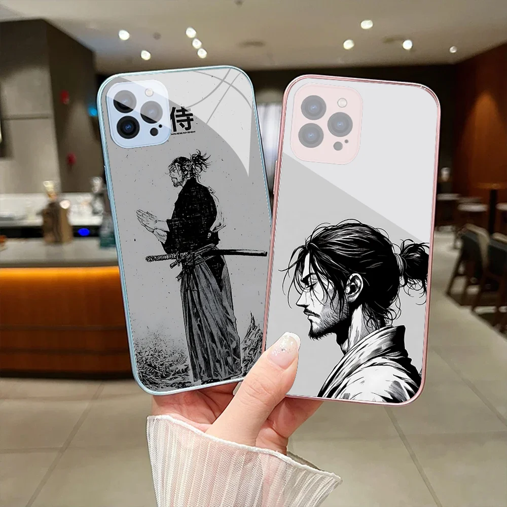 Samurai Warrior Phone Case For IPhone 15 14 13 12 Mini 11 Pro Max X XS XR 6 7 8 SE Plus Glass Hard Cover