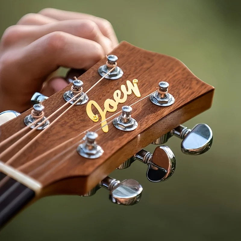 【Customized】Suitable for Any Type of Guitar Decorative Nameplate, Stainless Steel 3D Text Nameplate, Guitar Appearance Decoration Nameplate, a Perfect Gift for Music Enthusiasts, Ideal as a Gift image 4