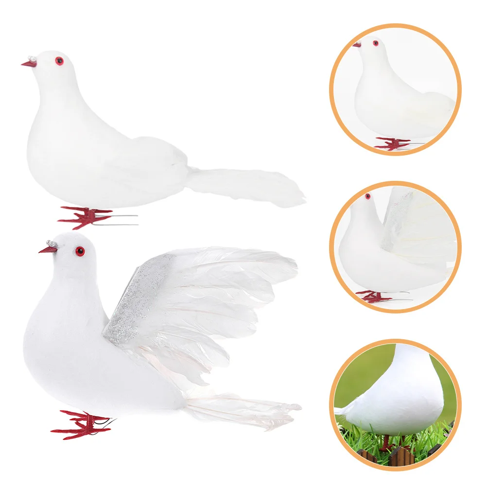 

2pcs Large Decor Artificial Simulation Birds For Garden Home Wedding Decoration Bird Ornaments Craft