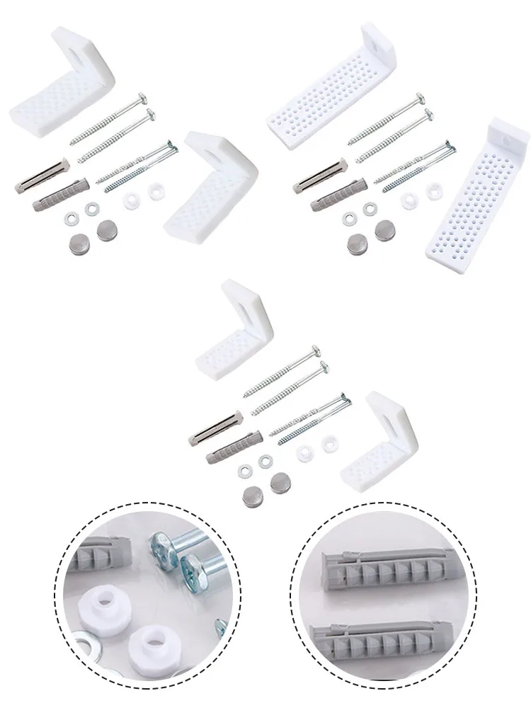 Toilet Pan Fixing Kit with Angled Mounting Hardware Designed to Prevent Movement After Floor Installation on Standard Models