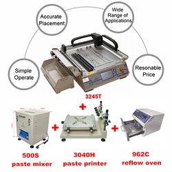 Desktop SMT Pick And Place Machine 2Heads ZB3245T For Assembly Line 10*10mm To 320*450mm PCB Working Size 110V And 220V Optional