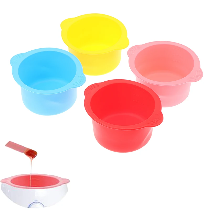 Wax Warmer Replacement Silicone Bowls With Stirring Stick Heat-resisting Hair Removal Wax Non-Stick Pan Hair Removal Beauty