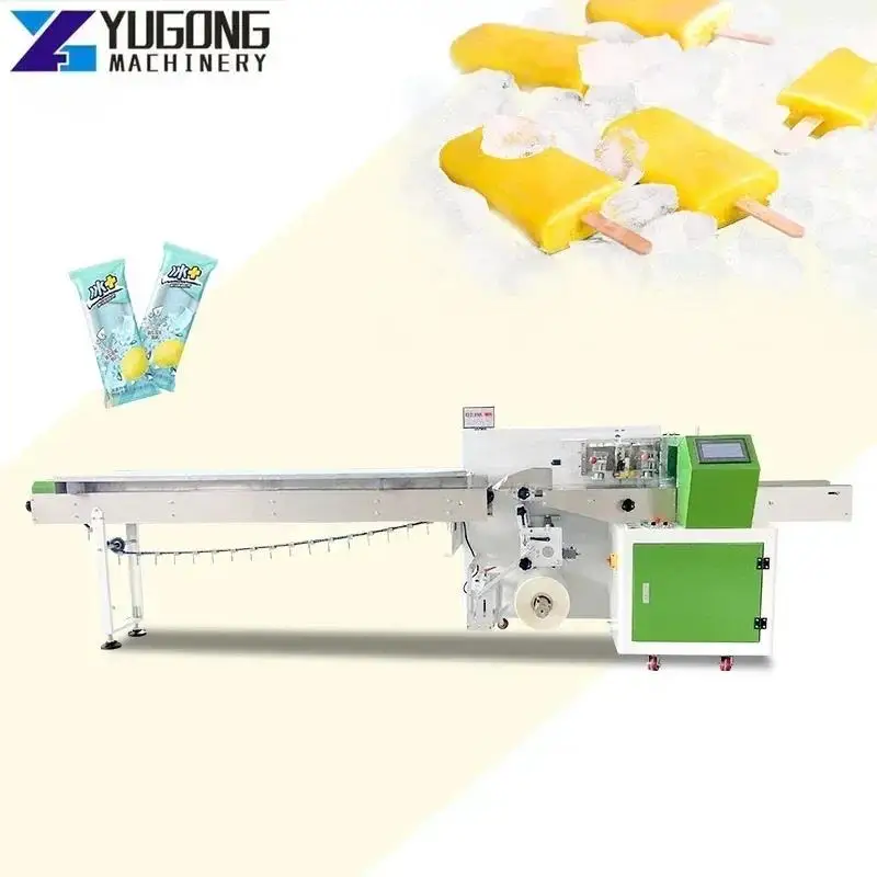 YG-almohada Horizontal automática, Gel occidental, macarrones, Pasta, helado, cuchara, paquete de flujo para máquina envasadora de productos farmacéuticos