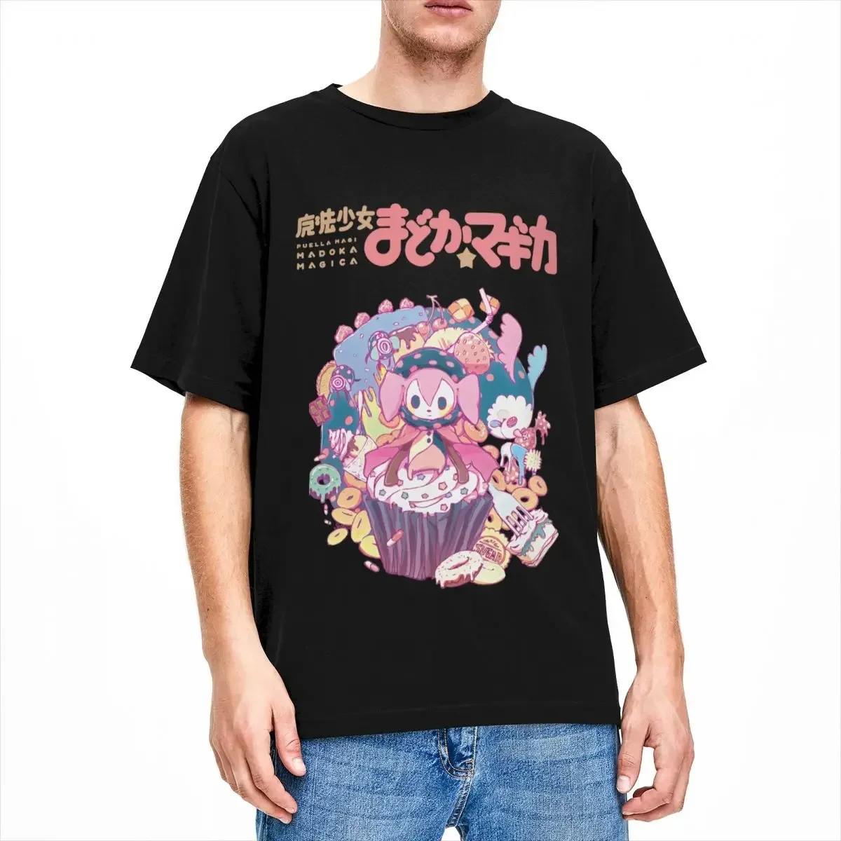 Neck Cotton Short Sleeve Tee Shirt Printed Clothes Crazy Puella Magi Magica Madoka Charlotte And Friends T-Shirt for Men