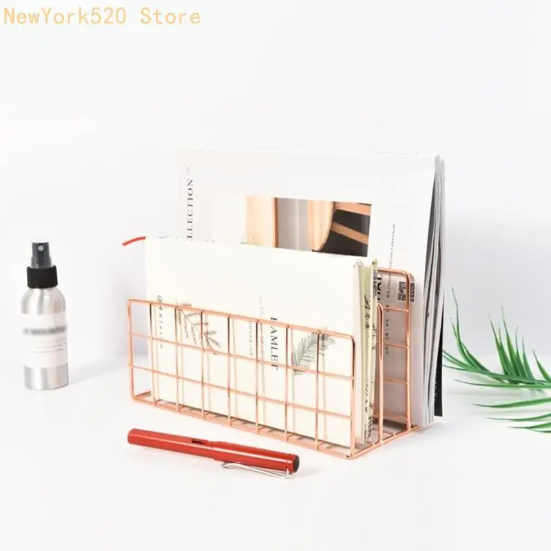 Metal Desktop Book File Shelf Gifts Living Room Company Office Work File Sorter N84C