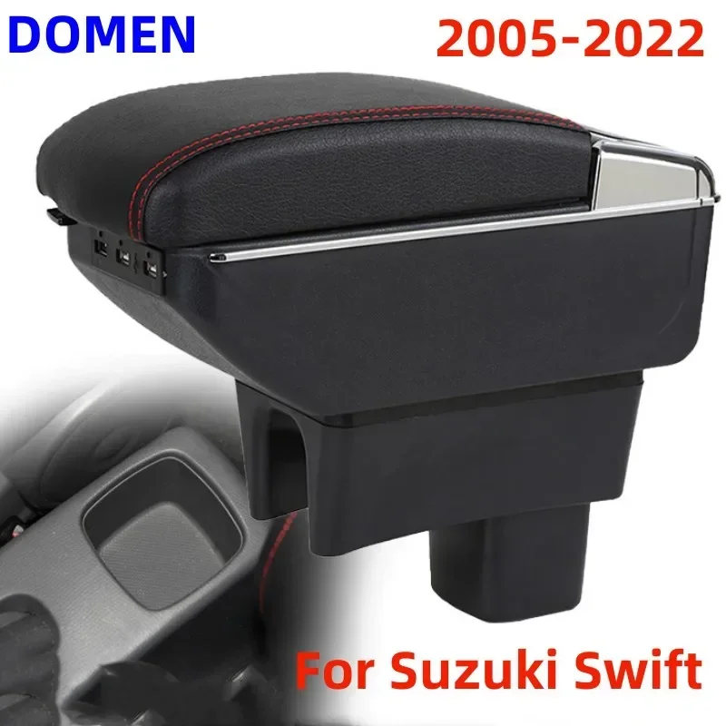 For Suzuki Swift  Armrest box Original dedicated central armrest box modification accessories Dual Layer USB Charging  2005-2022