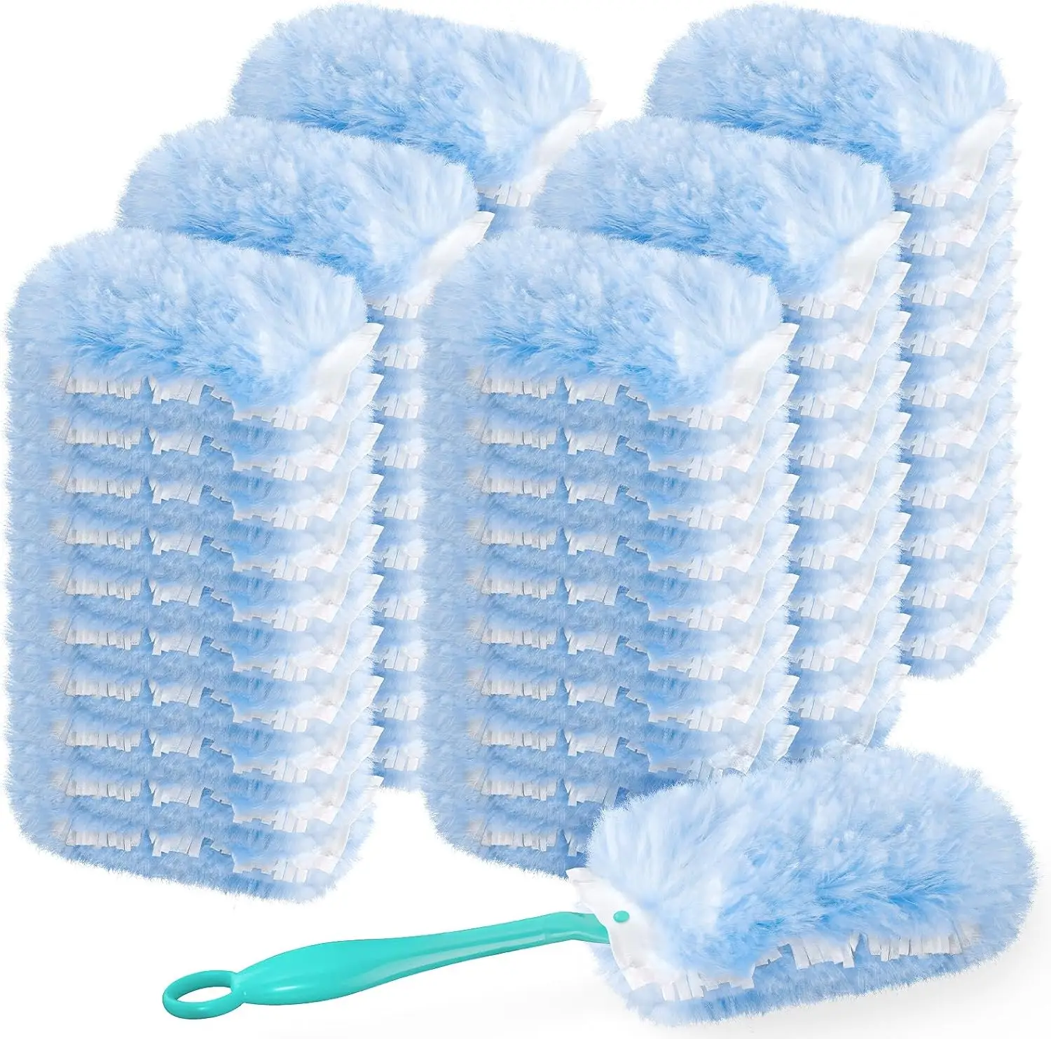 

60 Pack Reusable Dusting Refills for Swiffer Dusters with Upgraded Handles, Easy Cleaning