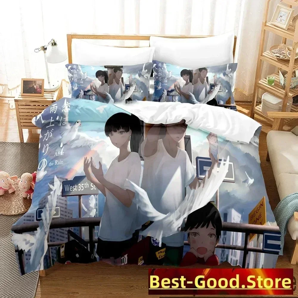 

3D Print Anime After the Rain Bedding Set Duvet Cover Sheet Printed Bed Set Pillowcase Full Queen King Size Comforter Bedroom