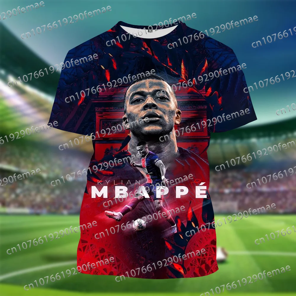 Latest Mbappé 3D Printed Fans Men's T-shirt Short Sleeve Daily Fashion Casual Commemorative T-shirt Top