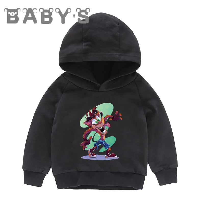 Crash Bandicoot Print Cartoon Kids Hoodies Funny Game Boys Girls Sweatshirts Autumn Children Clothes Cotton Baby Tops,KMT5872