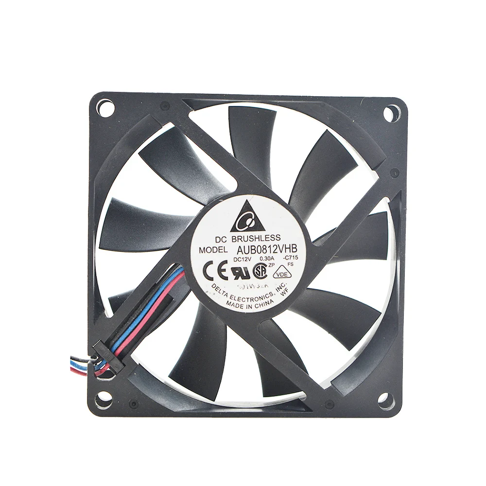 Slim Chassis Ventilador, fonte de alimentação para DELTA AUB0812VHB 8015, 8cm, 12V, 0.30A, 80x80x15mm