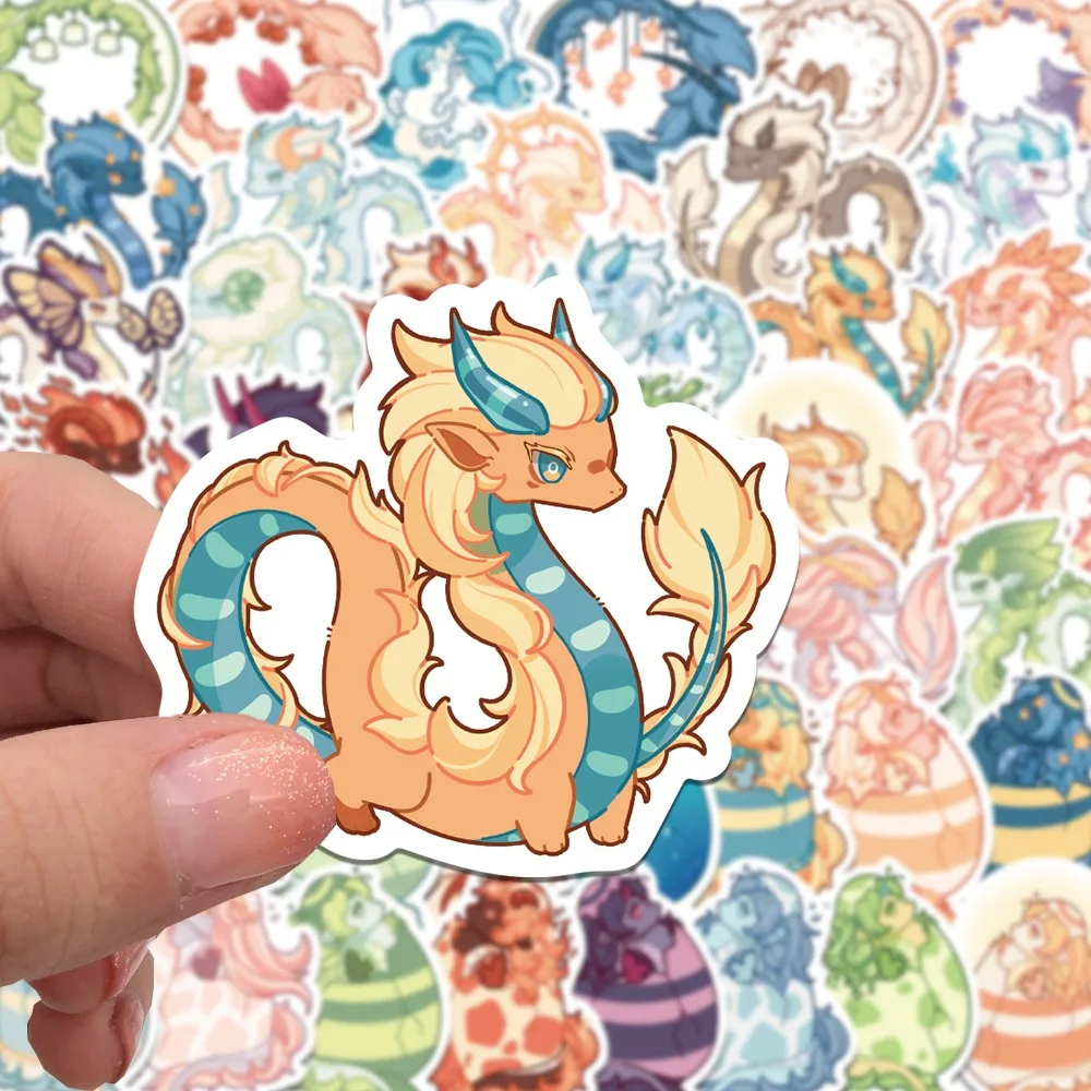 50pcs Cartoon Dragon Scrapbooking Stickers Suitcase Mobile Phone Diary Refrigerator Waterproof Cute Decorative Stickers
