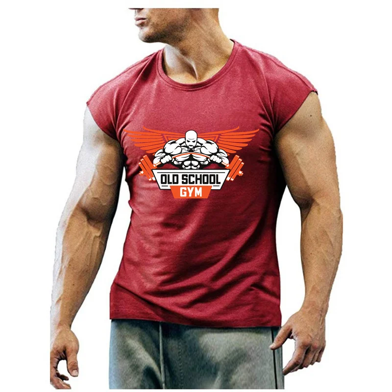 O-neck sleeveless T-shirt simple summer trend sports men's fitness quick-drying Gym T-shirt