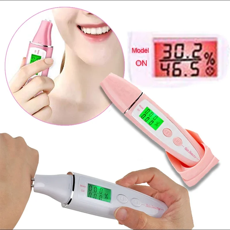 Digital Moisture Oil Test Forehead Cheek Skin Analyzer Skin Tester Face Detector Moisture&Oil Content Beauty Monitors with Base