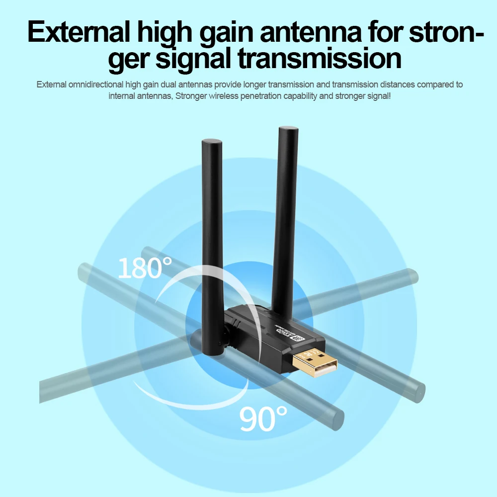 Adapter AX900 USB WiFi 6 Adapter Wifi dwuzakresowy 2.4G i 5GHz USB WiFi sieć WiFi bezprzewodowy odbiornik sterownikiem za darmo