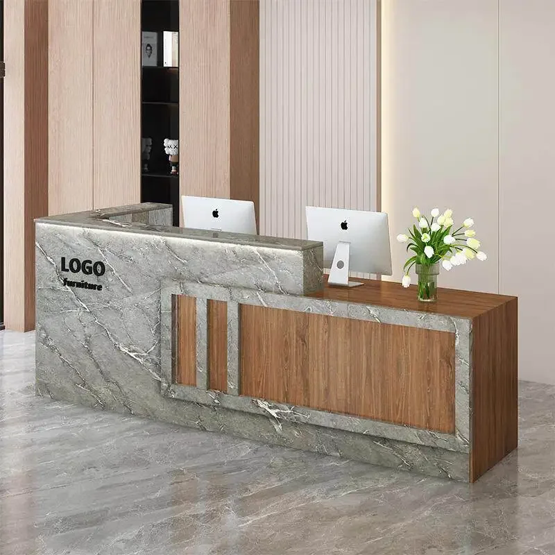 *G~  Creative Reception Desk Elegant Luxury Italian Style Reception Desks Classic Versatile Theke Empfang Office Furniture