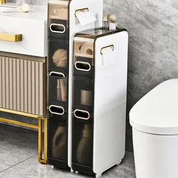 Armadietto da bagno Tipo cassetto Armadietto portaoggetti a fessura Grande capacità Multistrato Organizzatore da bagno ultra stretto e