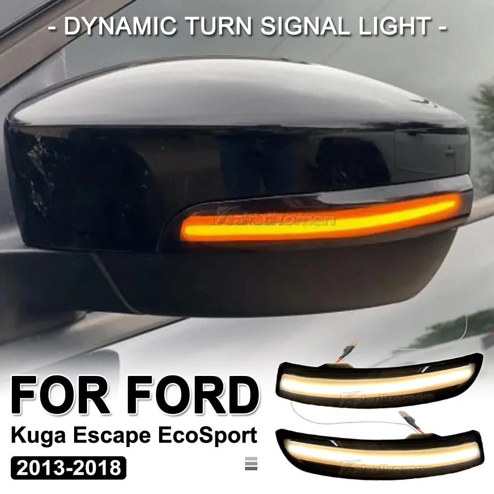 LED Sequential Dynamic Turn Signal Light For Ford Kuga Escape EcoSport 2013-2018 Focus 3 MK3 2012-2018 SE/ST/RS