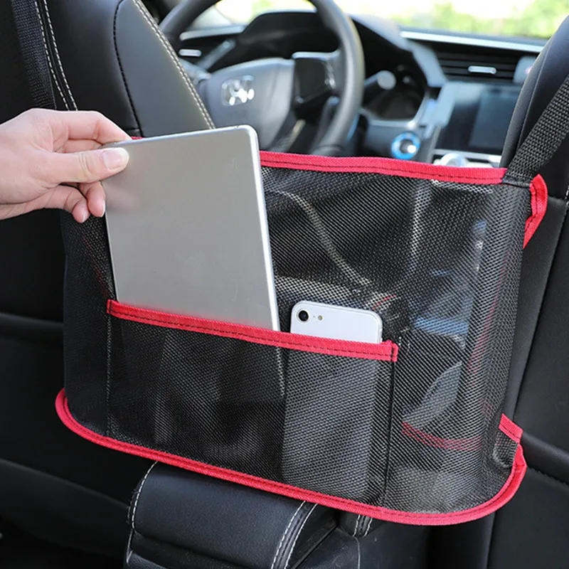 Car Net Pocket Handbag Holder Car Seat Storage Between Seat Mesh Storage Car Backseat Organizer Car Interior Accessories