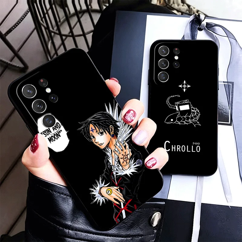 Hunter X-Hunters Chrollo Silicone Phone Case for Samsung Galaxy S24 S26 Ultra S25 Edge S23 Plus S22 + S21 S20 FE 5G Black Soft C
