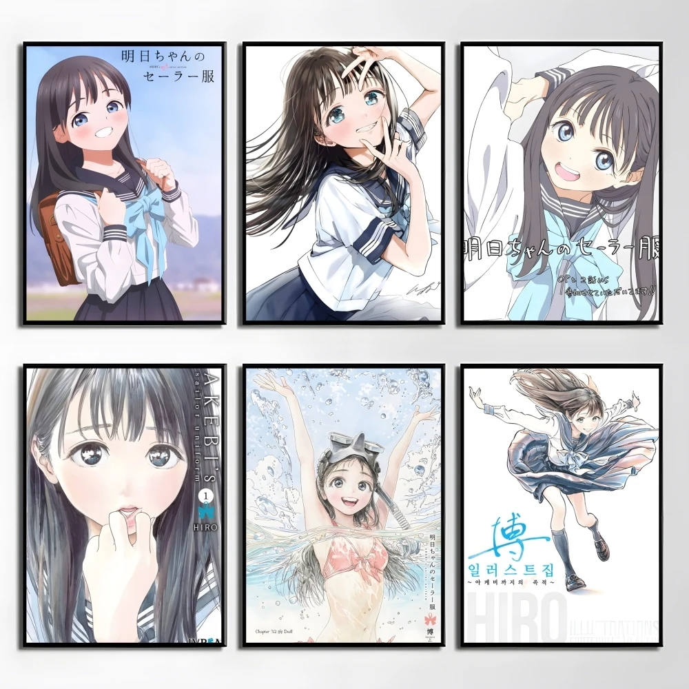 Anime A-Akebis uniforme de marinero pintura caligrafía sala de estar dormitorio lienzo arte de pared impresión Mural decoración del hogar regalo Decoración