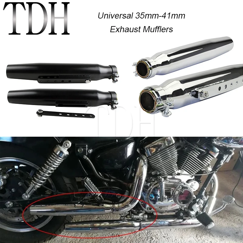 

Universal Motorcycle Cafe Racer Exhaust Muffler Silencer Pipe Motorbike Exhaust System For Harley Honda Chopper Bobber Scrambler