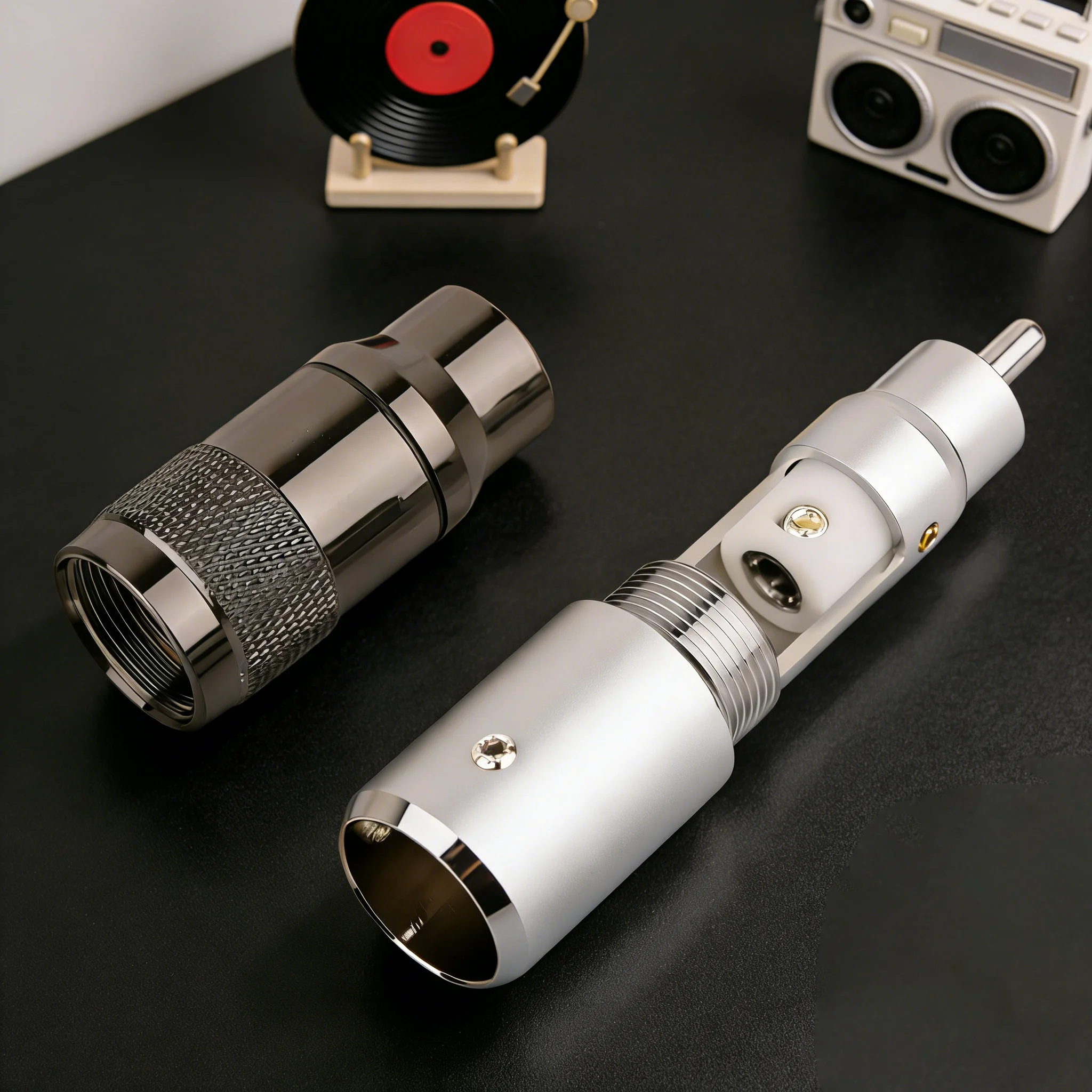 HIFI RCA Connector Screw Lock Rhodium-Plated Terminal RCA Socket No Solder Audiophile RCA for Home Theater Subwoofer Amplifier