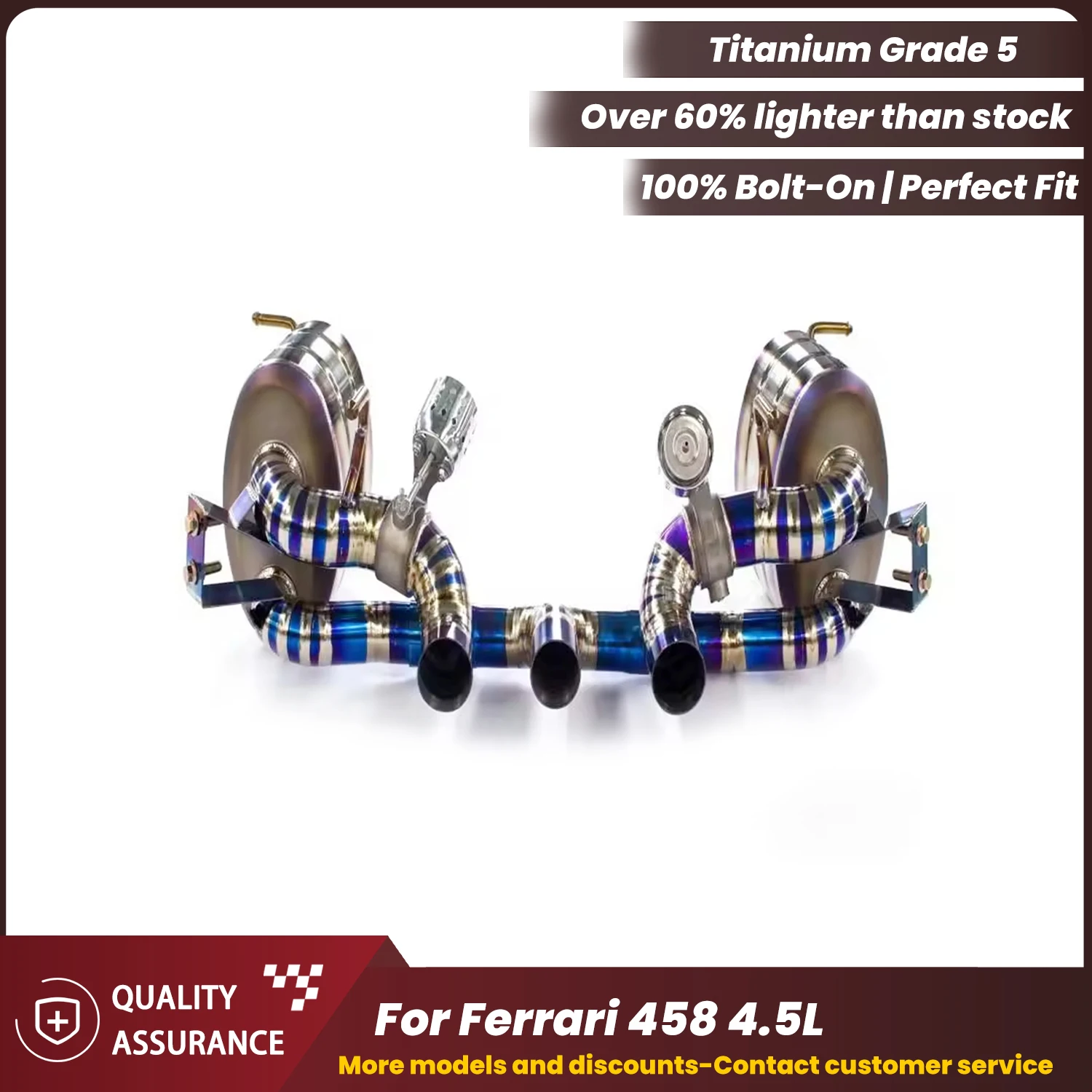 

Valved Sport Sound ECCF TItanium Catback Exhaust For Ferrari 458 4.5L High Performance System