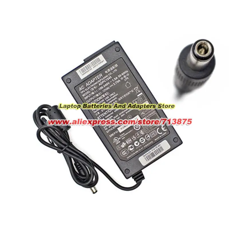 ADPC1245 AC Adapter 12V 3.75A 45W ADPC12416AB Charger 230LM00023 5.5x2.5mm for 239C4Q 239C4QHSW/00E 2271HDS 227E4QH