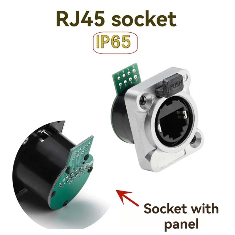 10PCS Ethernet Rj45 Chassis Socket NE8FDP Ethernet Pass Through Connector IP65 Waterproof-PZZW