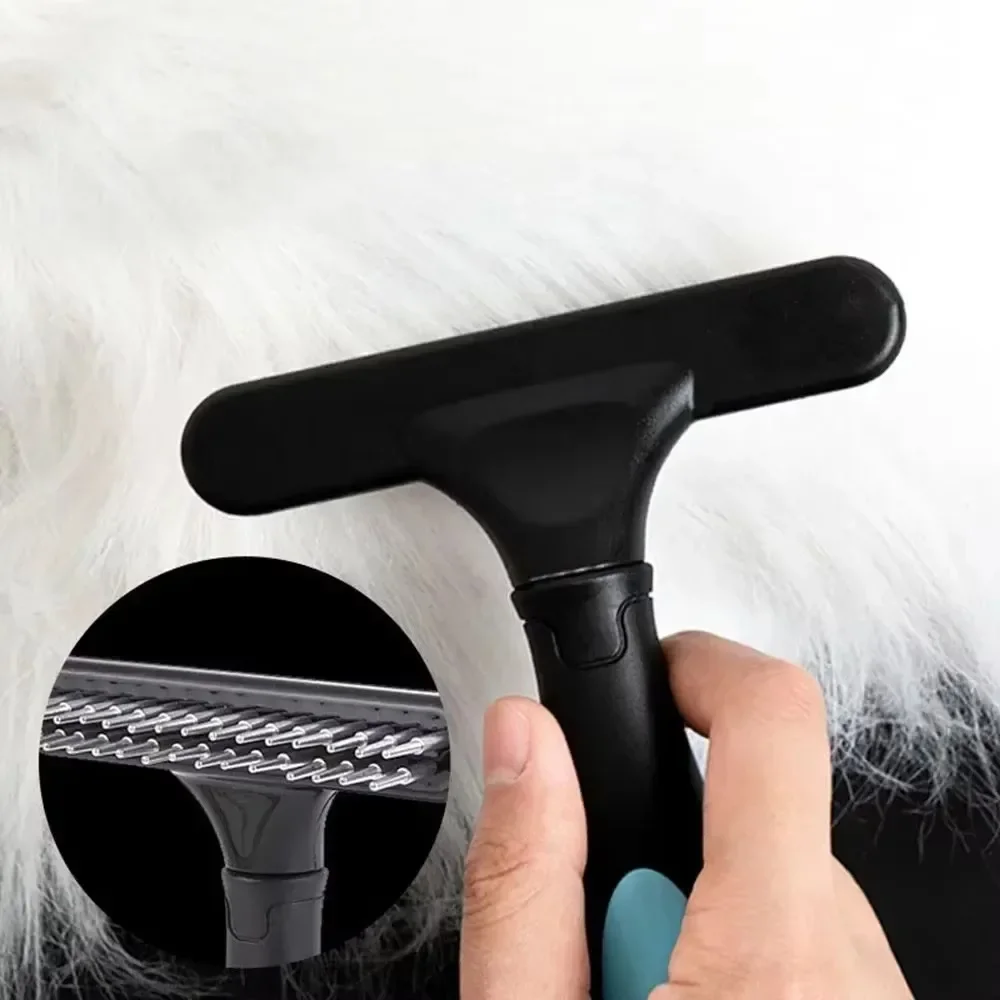 Dog Rake Deshedding Dematting Brush Comb Undercoat Rake for Dog Cat Short Long Hair Pet Brushes Shedding with Double Row Pins