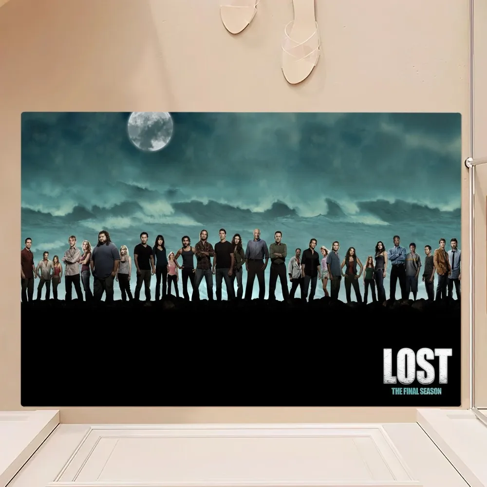 Lost Tv Show DHARMA Initiative Floor Mat Bedroom Kitchen Door Bath House Super Absorbent Foot Non-slip