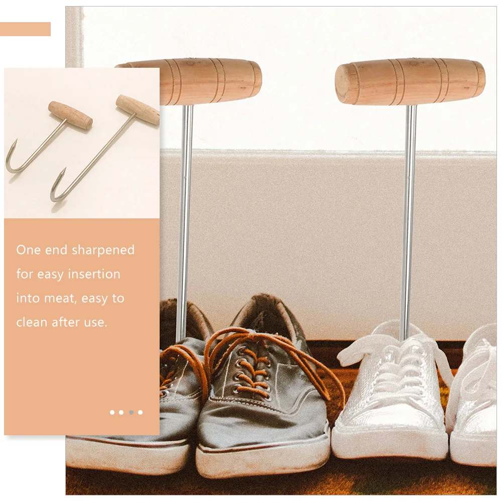 

2Pcs Rust Resistant T Hooks Stainless Steel Meat Hook for Hanging Meat Processing Butcher Shop Kitchen Cooking Equipment