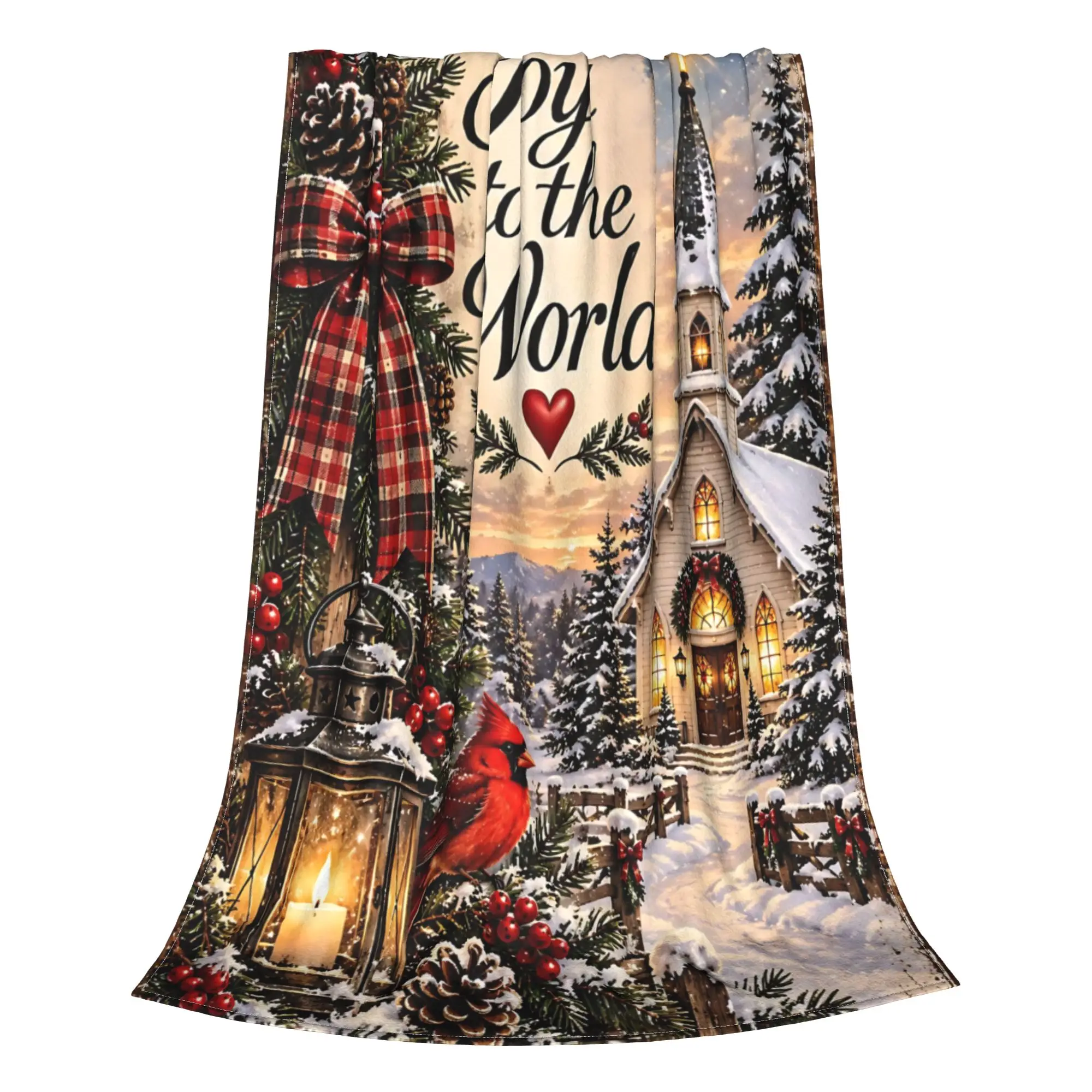 1PC Joy To The World Church  home room decorations Winter Blankets for Adults Bedding Home Interior Sofa Knee