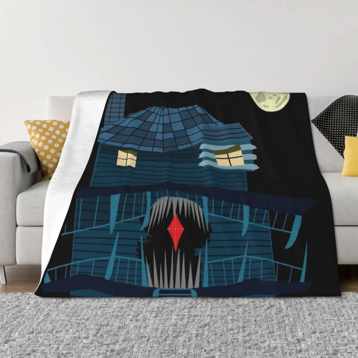 

monster house at night Throw Blanket Luxury Thicken Plaid on the sofa Decorative Throw anime Blankets