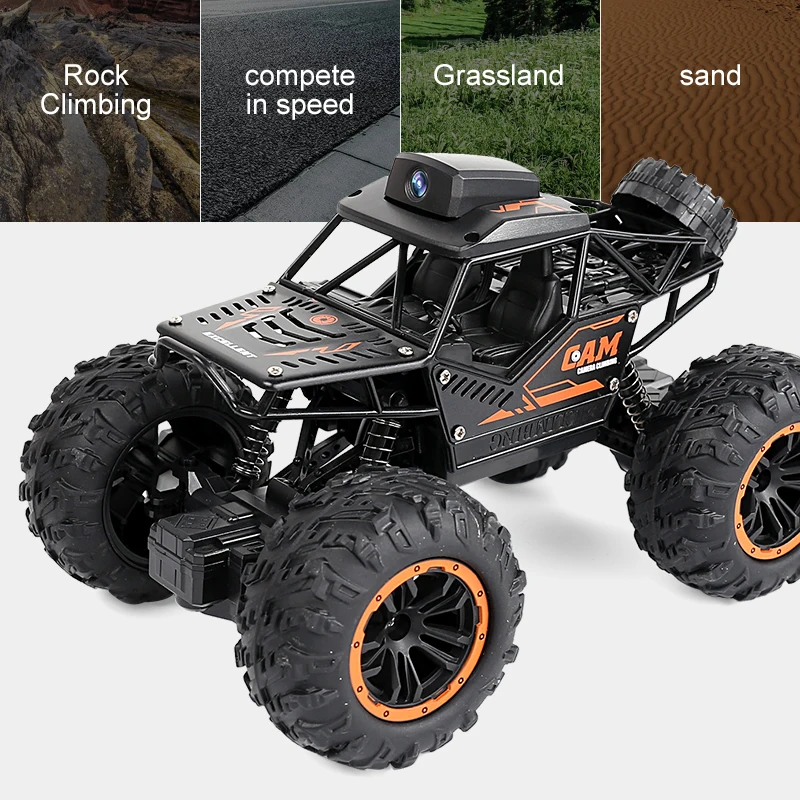 1:16 auto telecomandata 4KHD 1080P fotocamera 2.4G VR Radio RC auto in lega fuoristrada Monster Vehicle 15 KM/H giocattolo elettronico per bambini