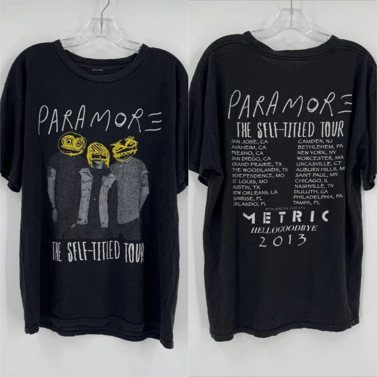VTG Paramore American Rock Band Monumentour 콘서트 투어 반소매 코튼 티셔츠 여름 남성 여성 Retro Y2K streetwear