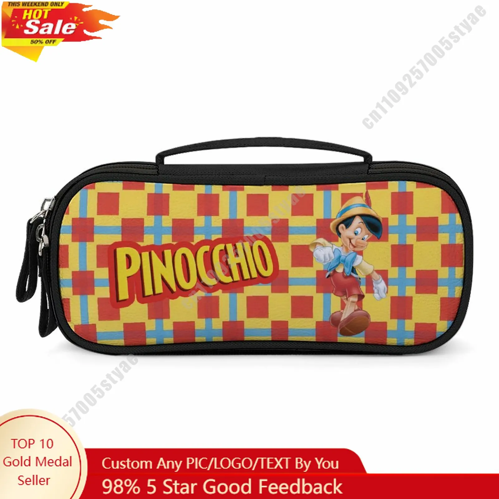

Pinocchio Pencil Case Disney Cartoon Character Customized Design Personalized Creation Holiday Gift Cosmetic Bag Cosplay