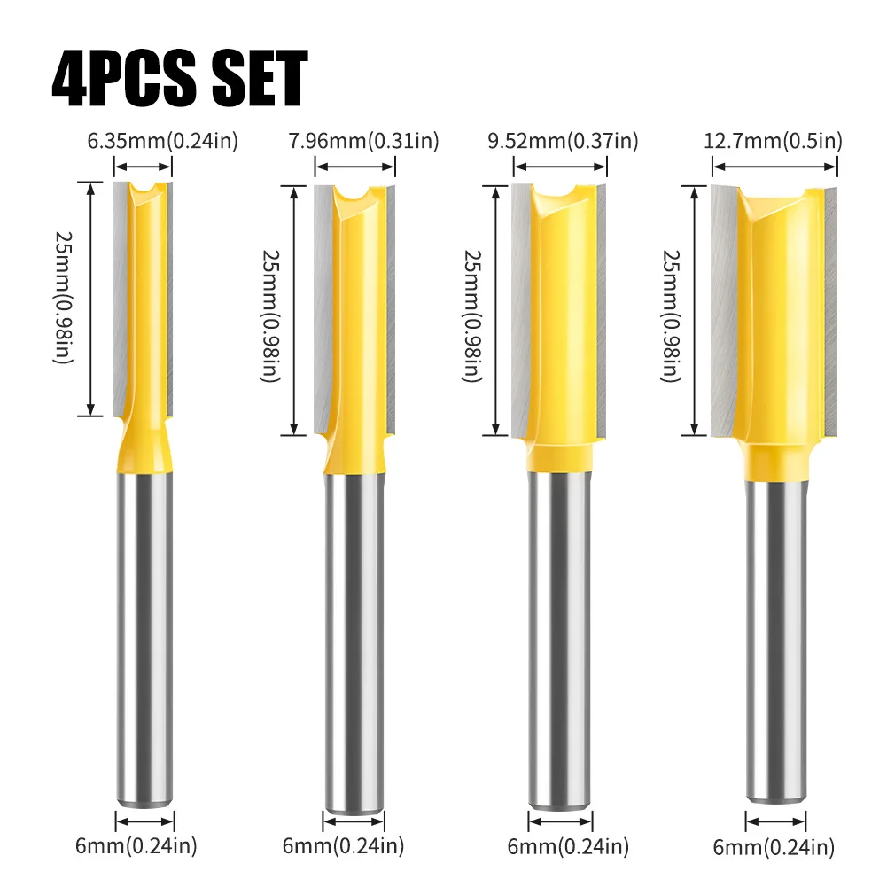 6mm Straight Knife Double Edge Slotting Knife Woodworking Milling Cutter Grooving Cutter Trimming Machine Milling Cutter