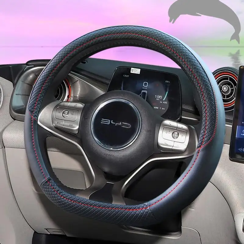 For BYD Dolphin Seal Atto3 Tang Yuan Plus Special Steering Wheel Cover Four Seasons Non-slip Hand Sewing