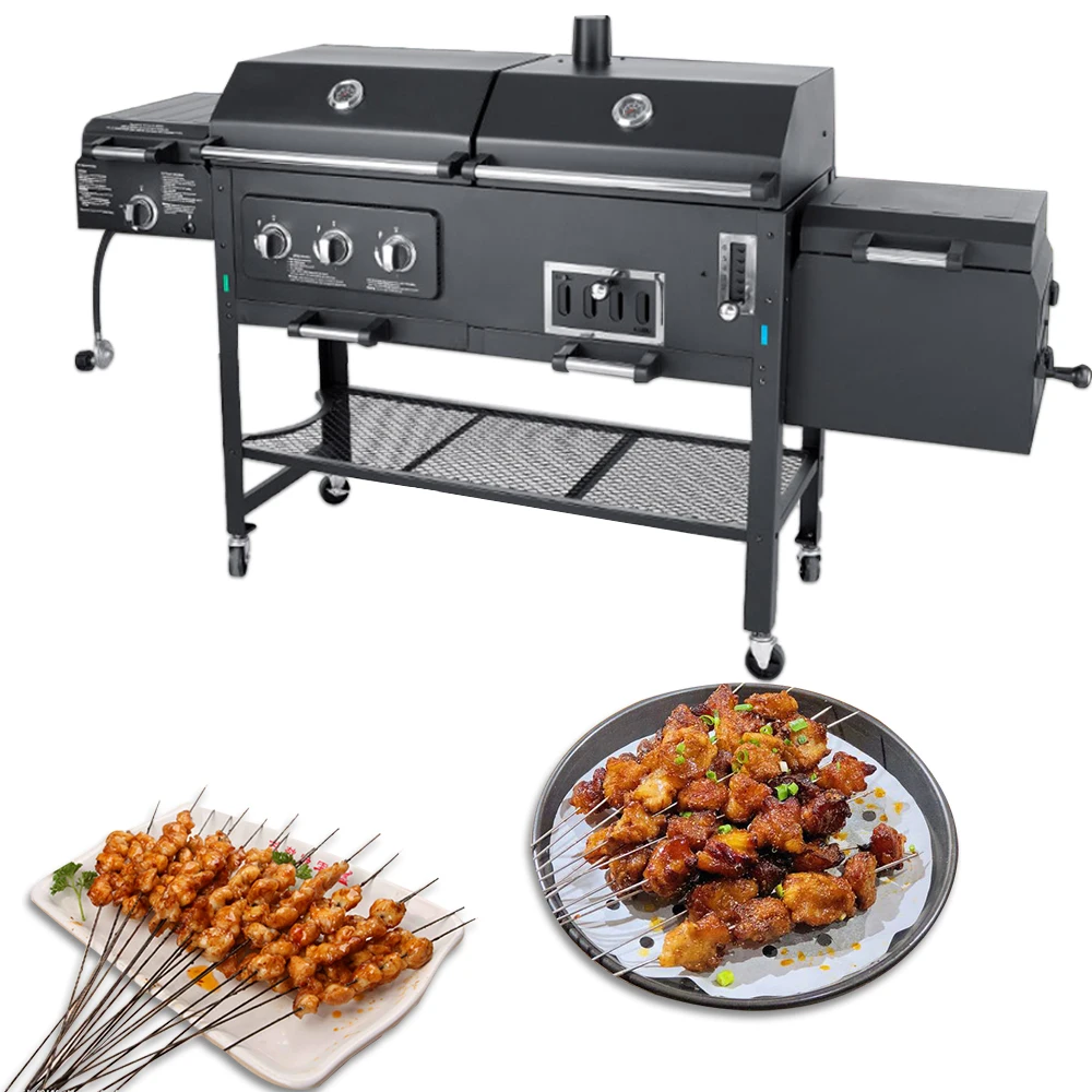 Garden Family Day Dual Use Barbecue Oven Charcoal And Gas Grill BBQ Grill Cast Iron Cooking BBQ Machine