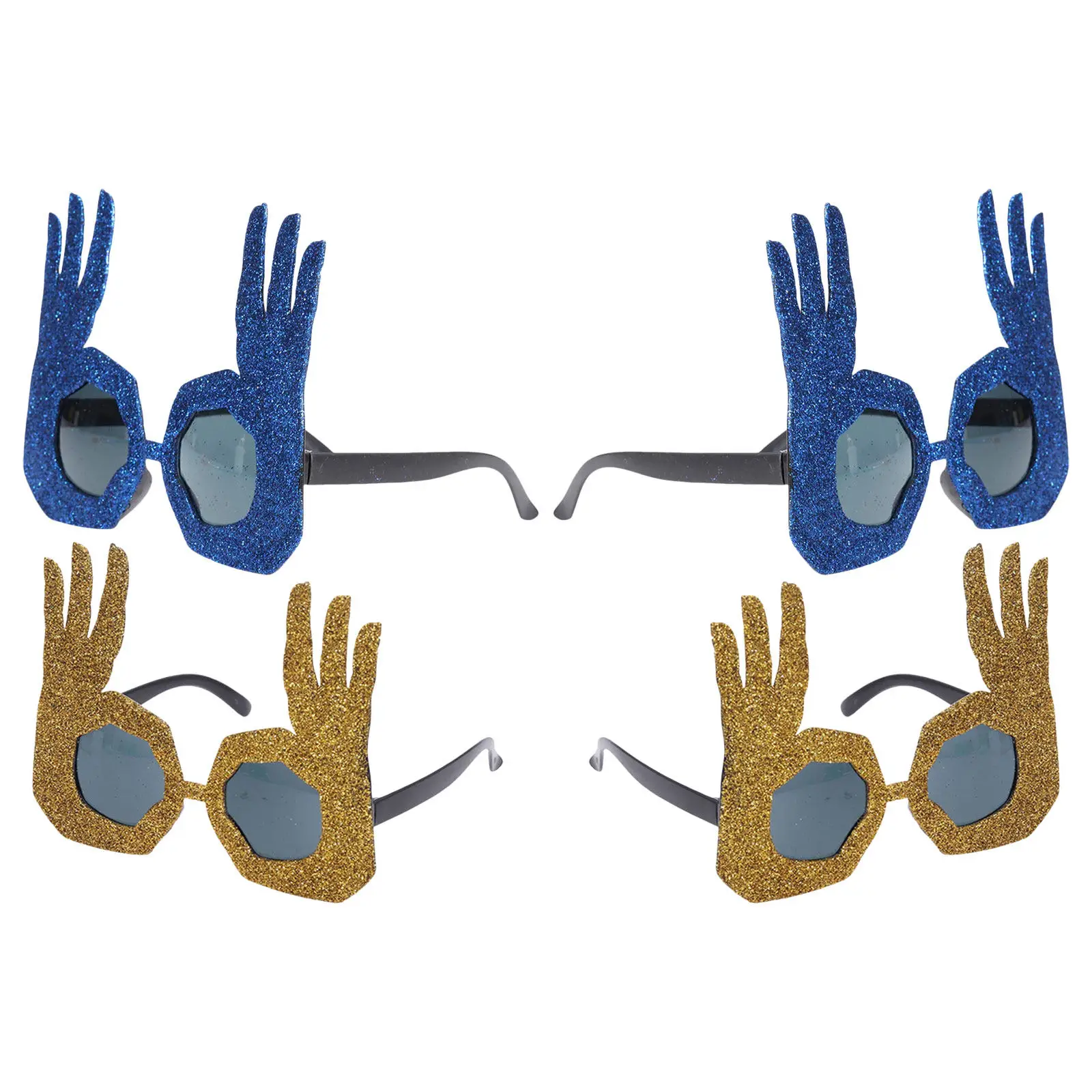 

4Pcs Finger Glasses Ok Hand Gesture Novelty Sunglasses Party Eyewear Costume Decorative Props Funny Prank Accessories