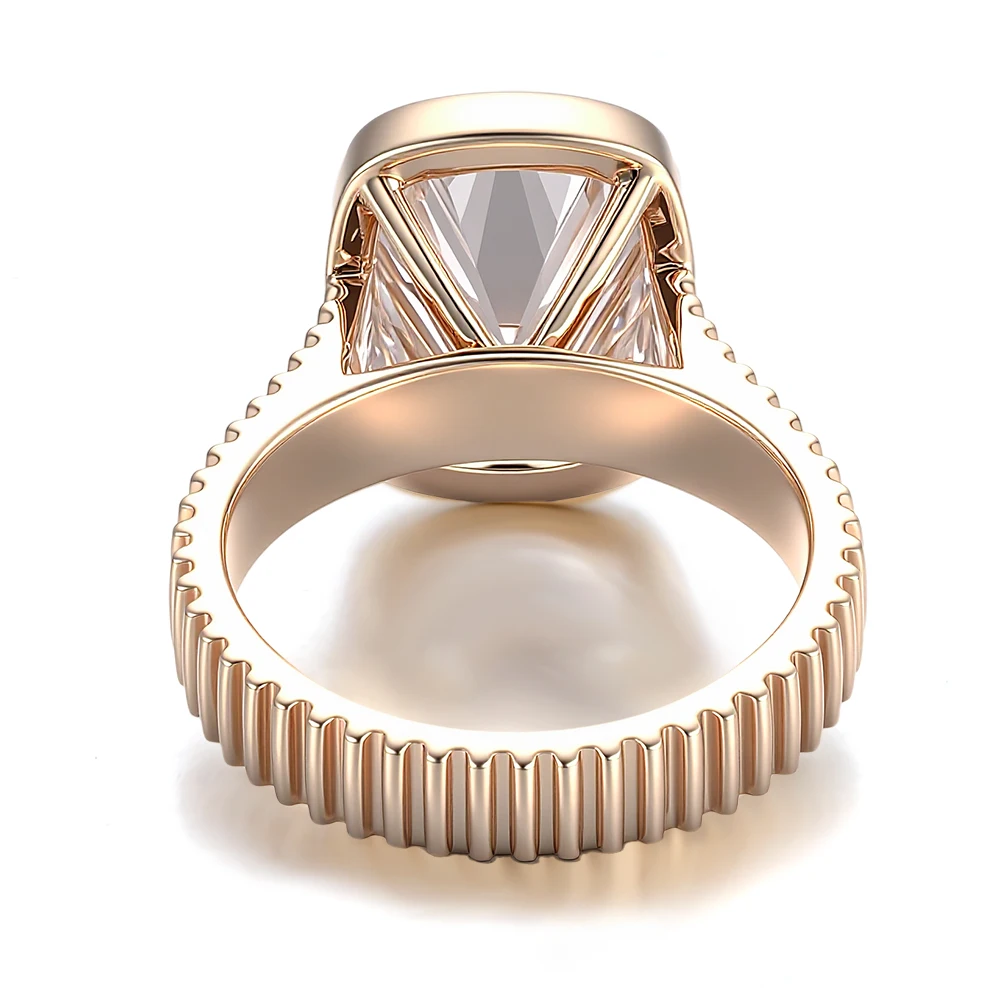 Provence 18K Solid Gold Engagement Rings for Women OMC Elongated Cushion Cut 6.5 CT Moissanite Statement Rings for Woman
