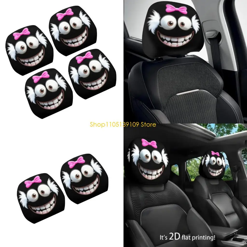 كرار كاريكاتير لعوب السيارة مسند رأس كارتون أقواس تصميم أقواس البوليستر القوية إكسسوارات السيارات العالمية #1