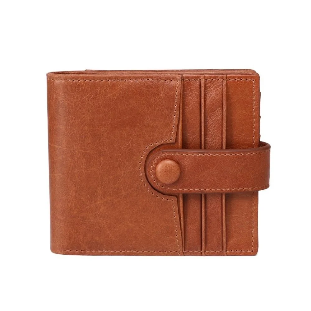 Genuine Cow Leather Men Wallet Coin Pocket Small Vintage Walet Male Short Card Holder Purse Wallets 's New