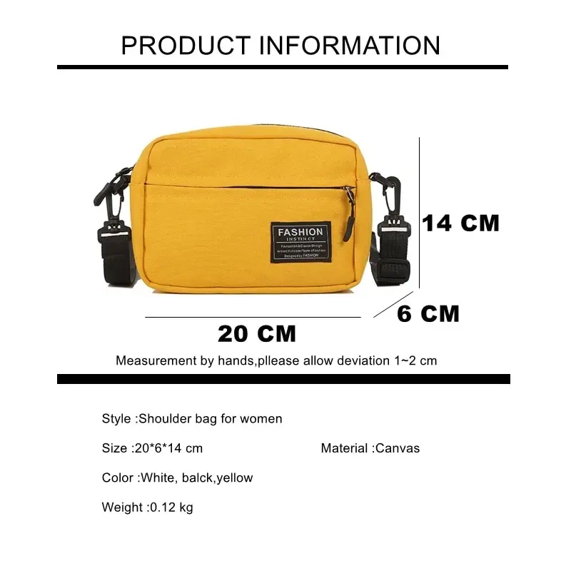 Shoulder Bag for Women Handbag Rectangle CrossBorder Canvas Leisure Unisex Fashion Bag Embroidered Han Female Pocket Purse