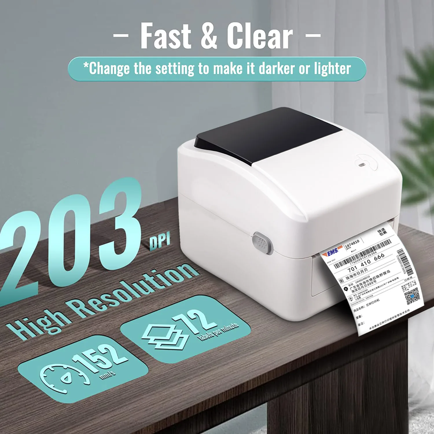 

Portable Mini Thermal Paper Roll Sticker Printer Machine Color Style ROHS & FCC Certified For Price & Shipping Label Printing