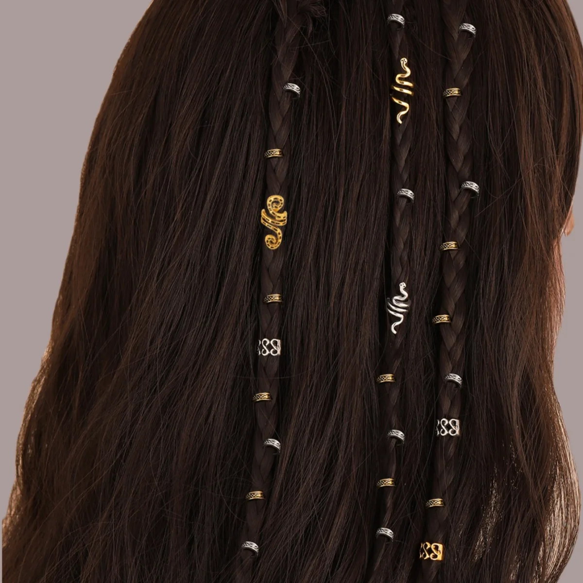 

26pcs Hair Beads for Braids Mixing Different Styles Metal Beads Hair Braid Dreadlocks Hair Beads Rings Clips Styling Tools