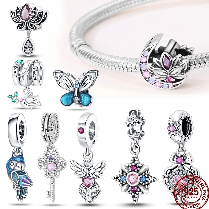 

925 Sterling Silver Animal Flower Art Bird Flying Wings Bee Charm Beads Suitable For Pandora 925 Original Bracelet